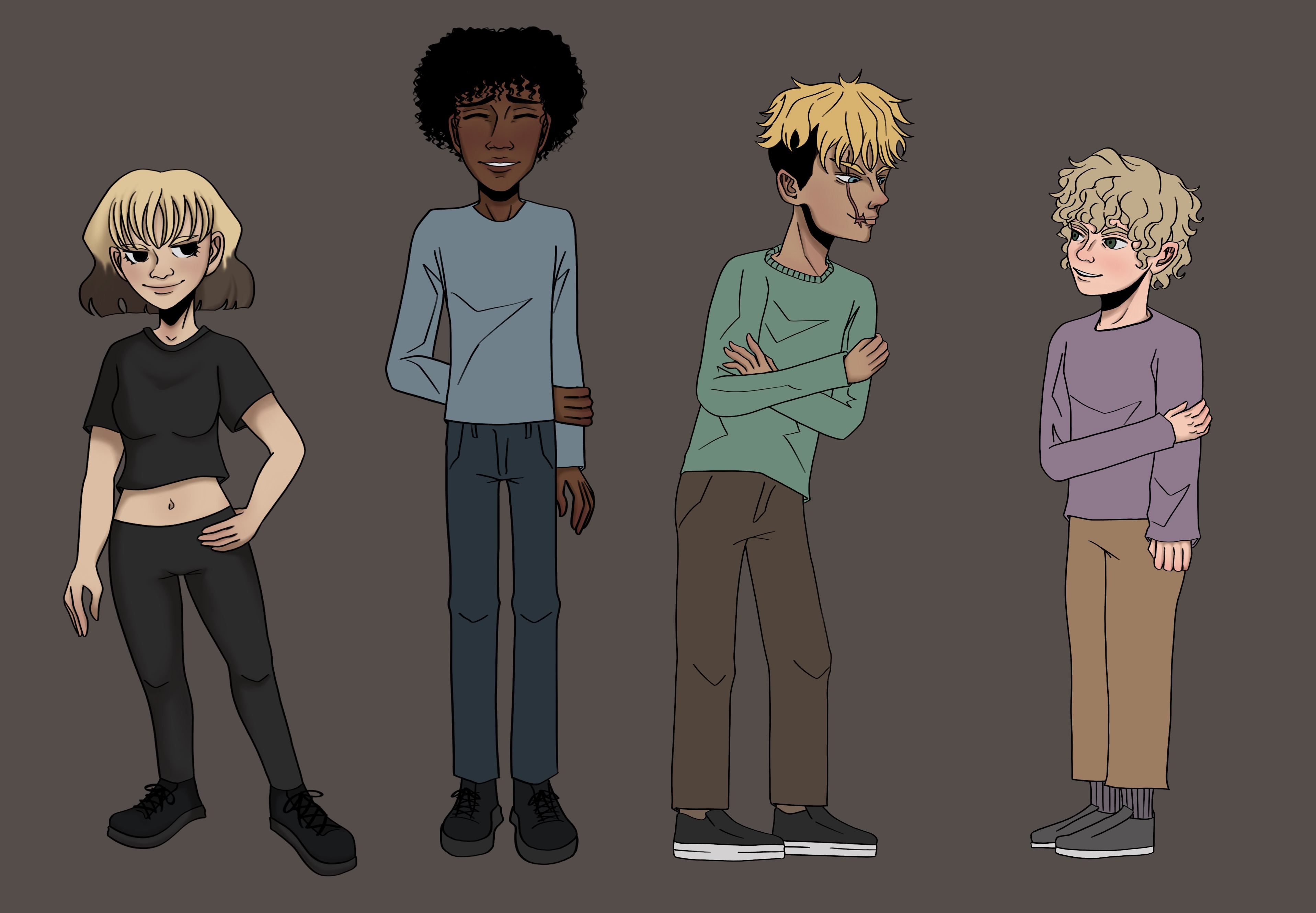 Cara, Tobias (Toby), Aaron, and Finn